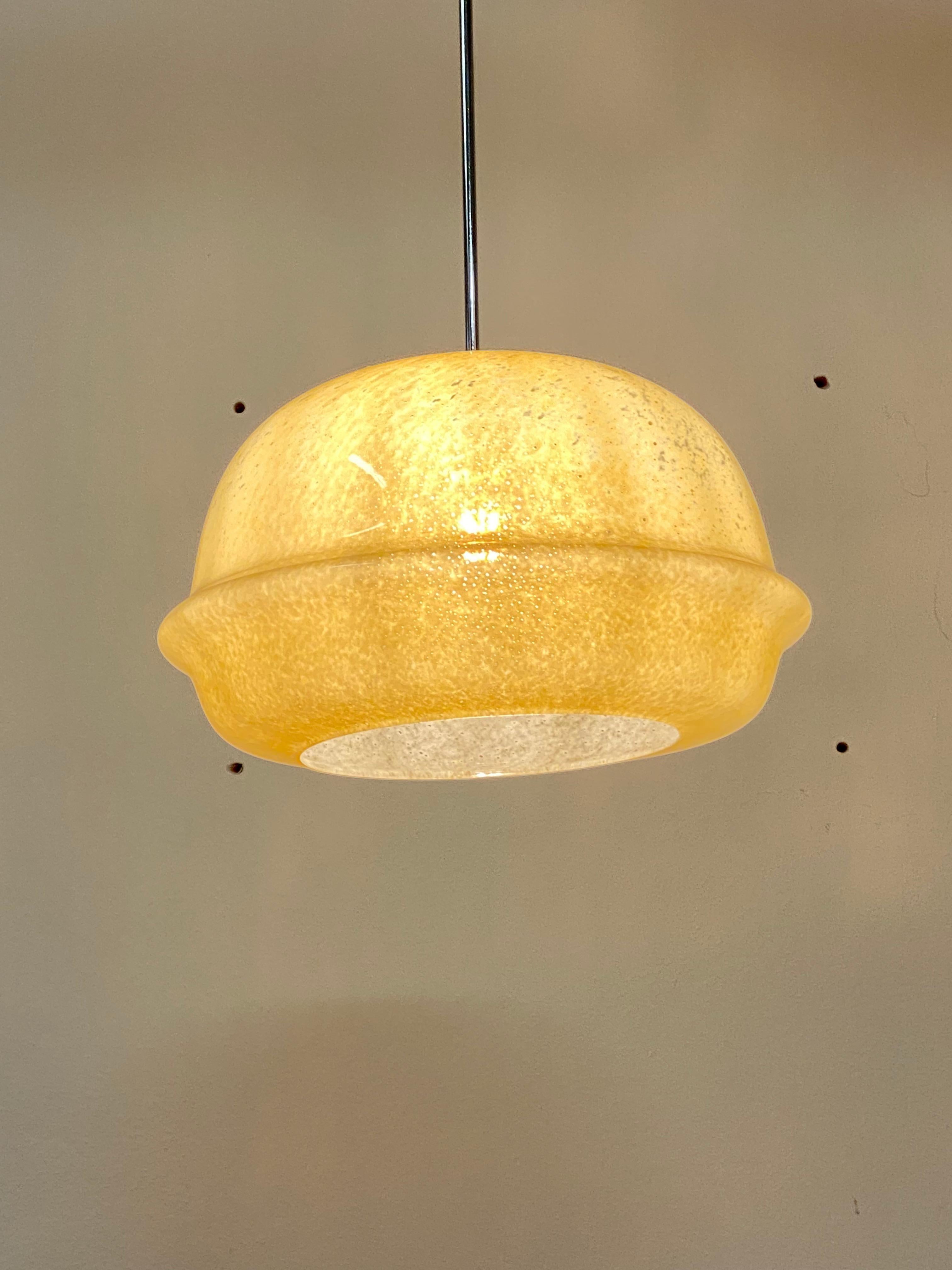 Large Yellow Glass Pendant For Sale 8