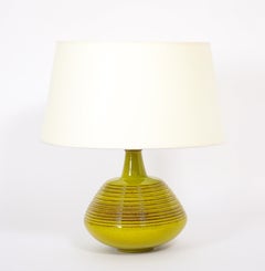 Large Yellow Glazed Table Lamp, Italy 1960's
