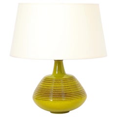 Large Yellow Glazed Table Lamp, Italy 1960's