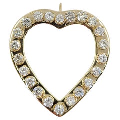 Large Yellow Gold and Diamond Heart Pendant