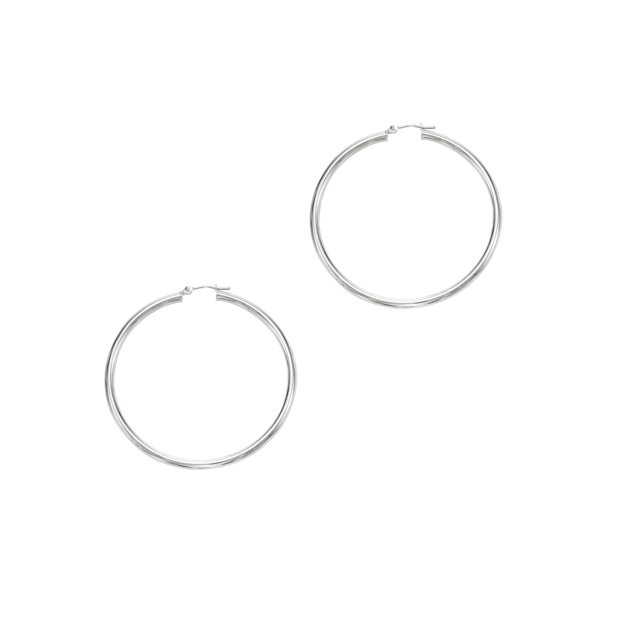 Fourteen karats yellow gold large circle hoop earrings
Earrings 2.25-inch diameter
Width of the circle 3 millimeter equals 0.12 inch
Also available in 14 karat white, prices may vary
New Earrings
The latest and innovative fashion collections have