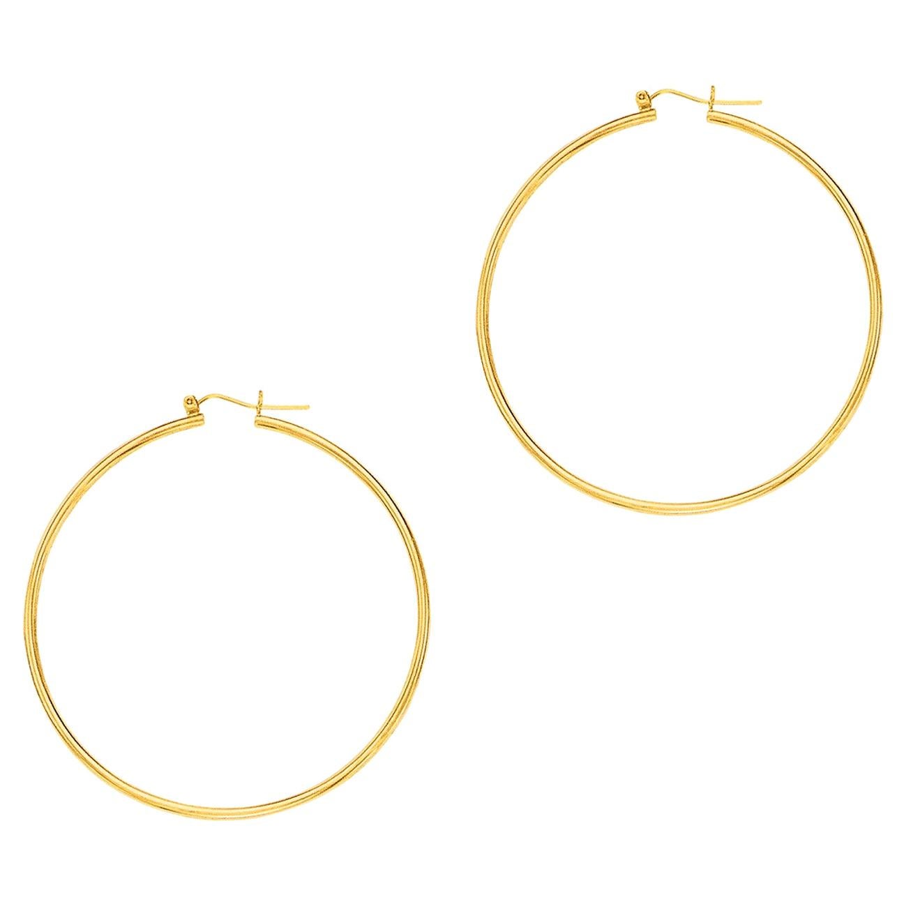 Large Yellow Gold Hoop Earrings