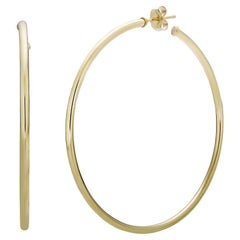 Antique Large Yellow Gold Hoop Earrings - 45mm