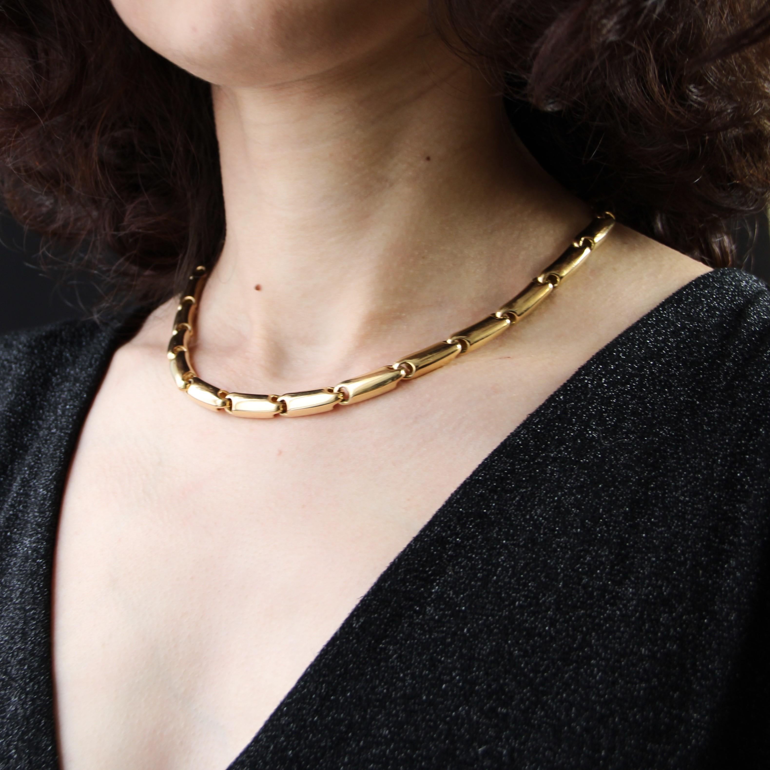 Large Yellow Gold Link Necklace In Excellent Condition For Sale In Poitiers, FR