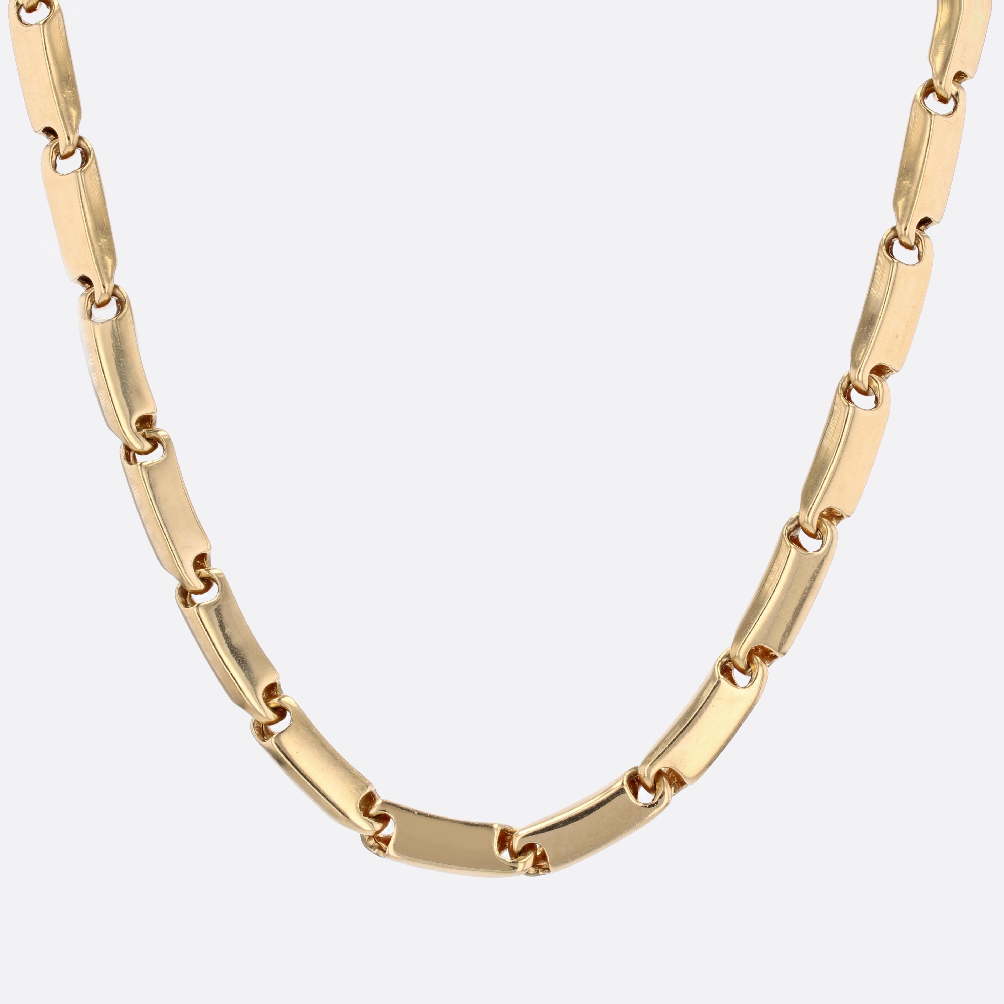 Large Yellow Gold Link Necklace For Sale 6