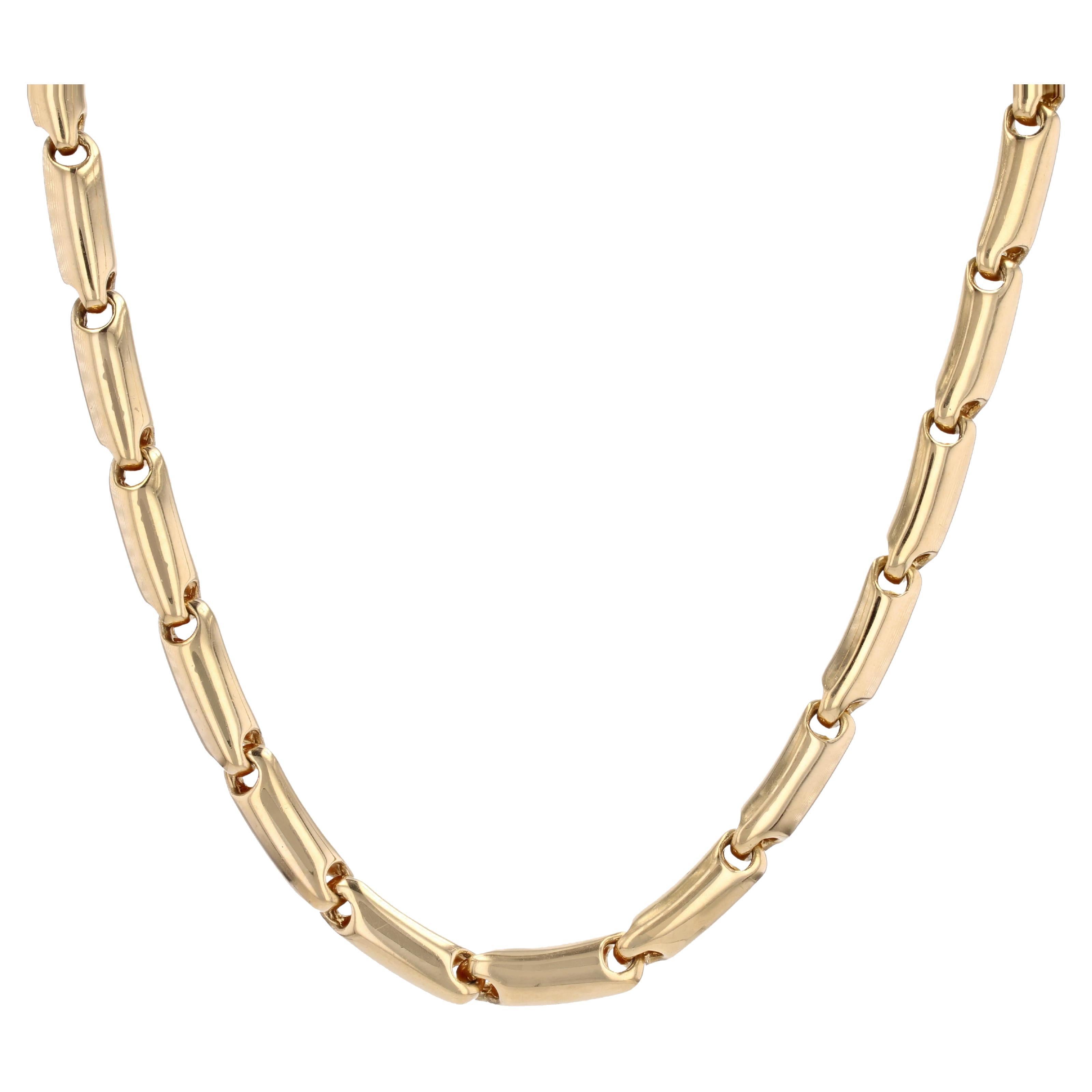 Large Yellow Gold Link Necklace For Sale