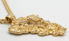 Large Yellow 14kt Gold Pendant "Ascension of Jesus"