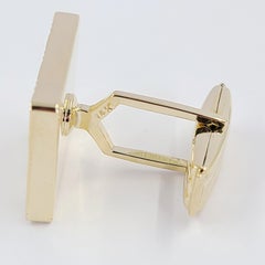 Large Yellow Gold Rectangular Woven Design Cufflinks