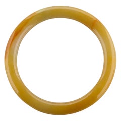 Large Yellow Jade Bangle Certified Untreated