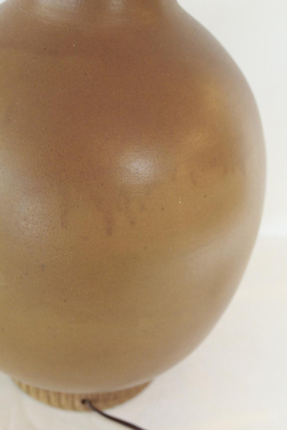 Milieu du XXe siècle Grande lampe en céramique Bitossi jaune:: rouille et marron:: années 1960:: Italie en vente