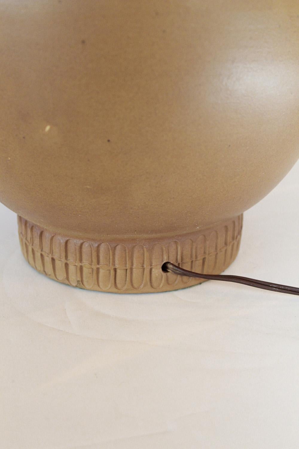 Large Yellow, Rust, and Brown Bitossi Ceramic Lamp, 1960s Italy For Sale 1