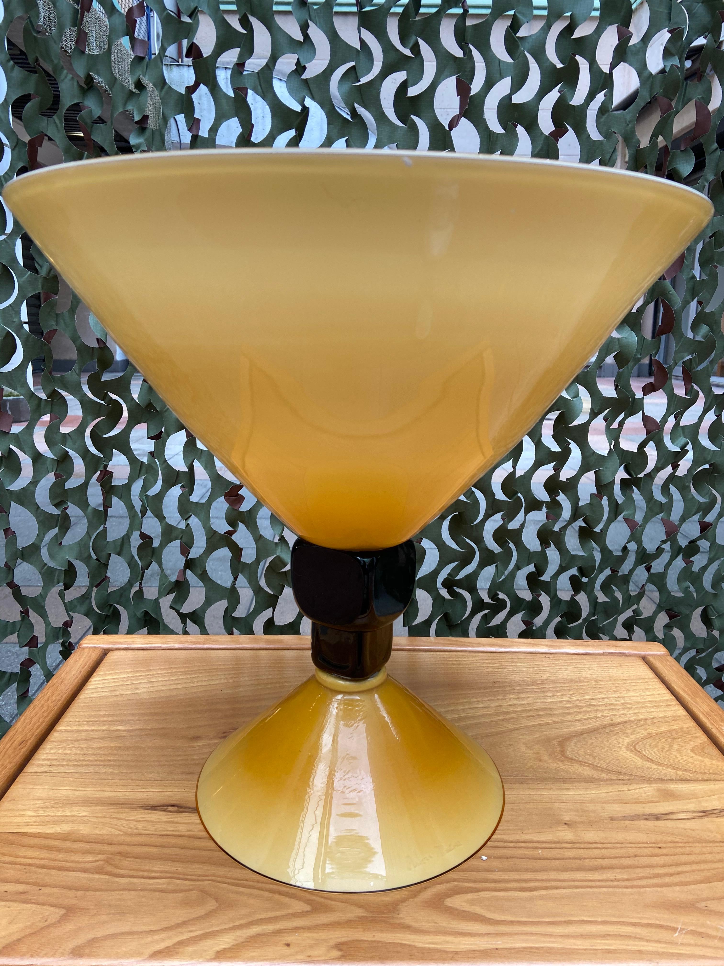 Late 20th Century Large Yellow Vase, Andrea Zilio Murano Glass