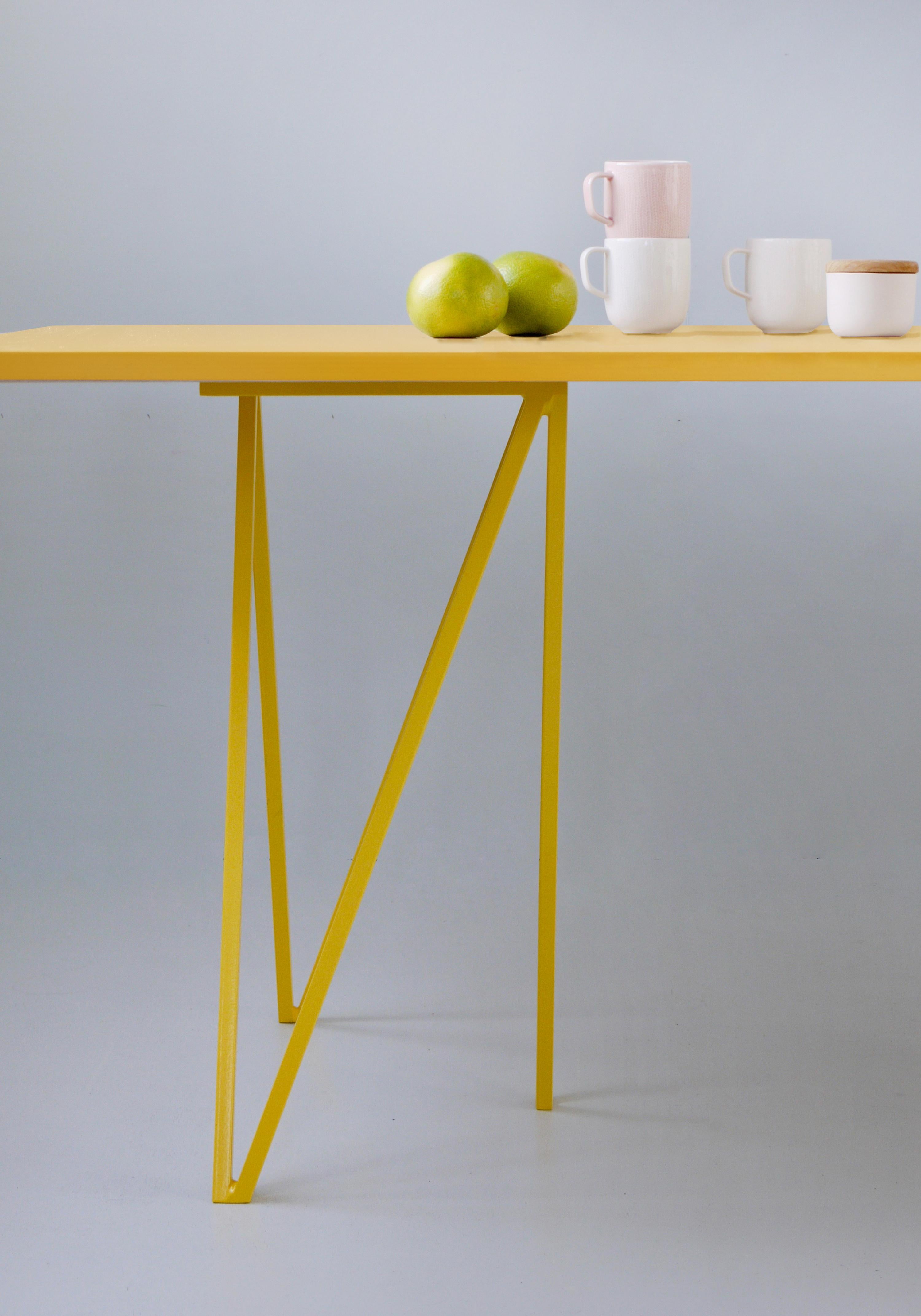 yellow dining room table