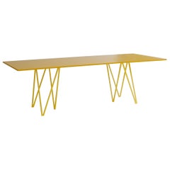 Large Architectural Yellow ZigZag Dining Table, Customisable
