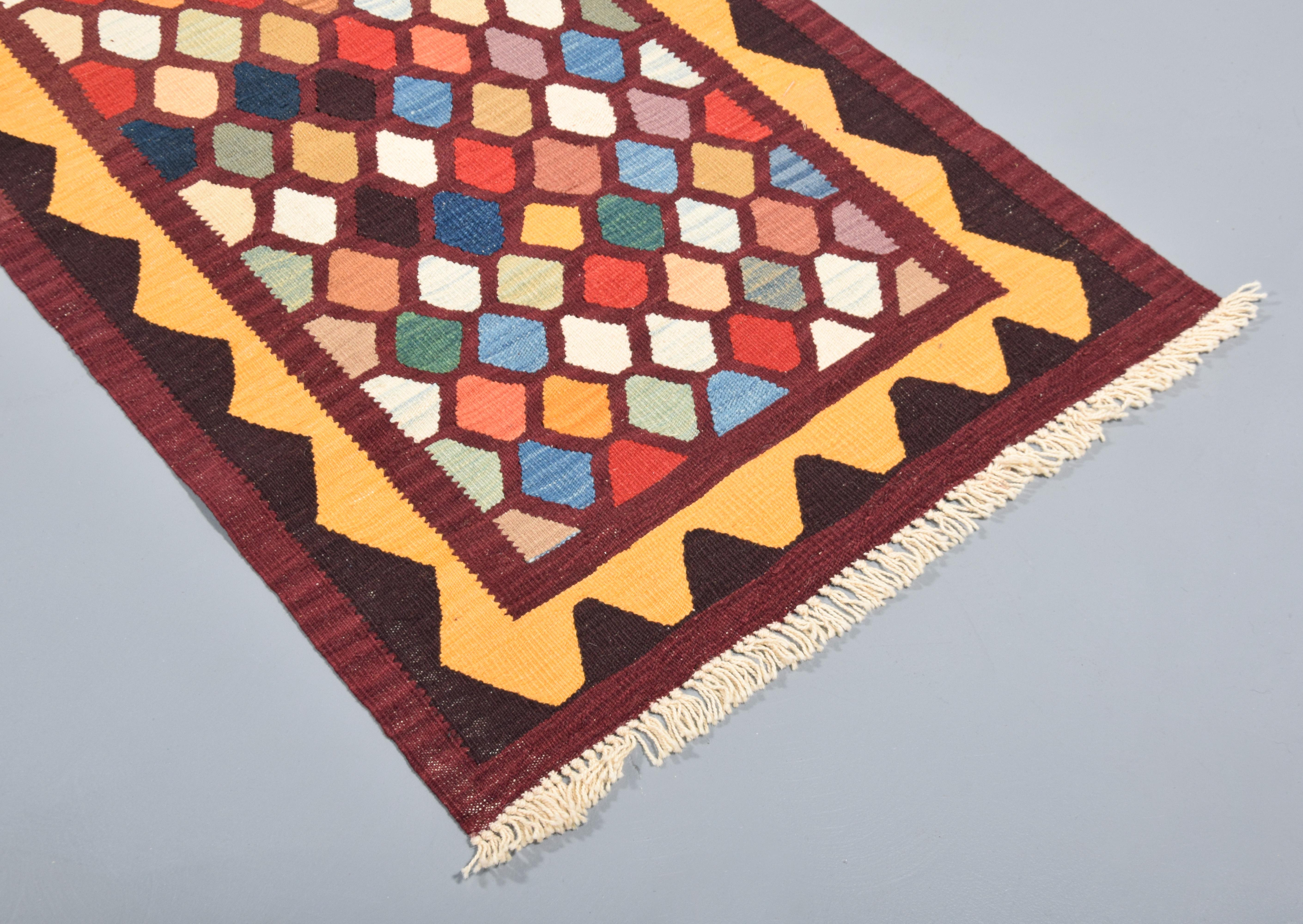 Modern Large Yeni Kilim Runner Rug, 128