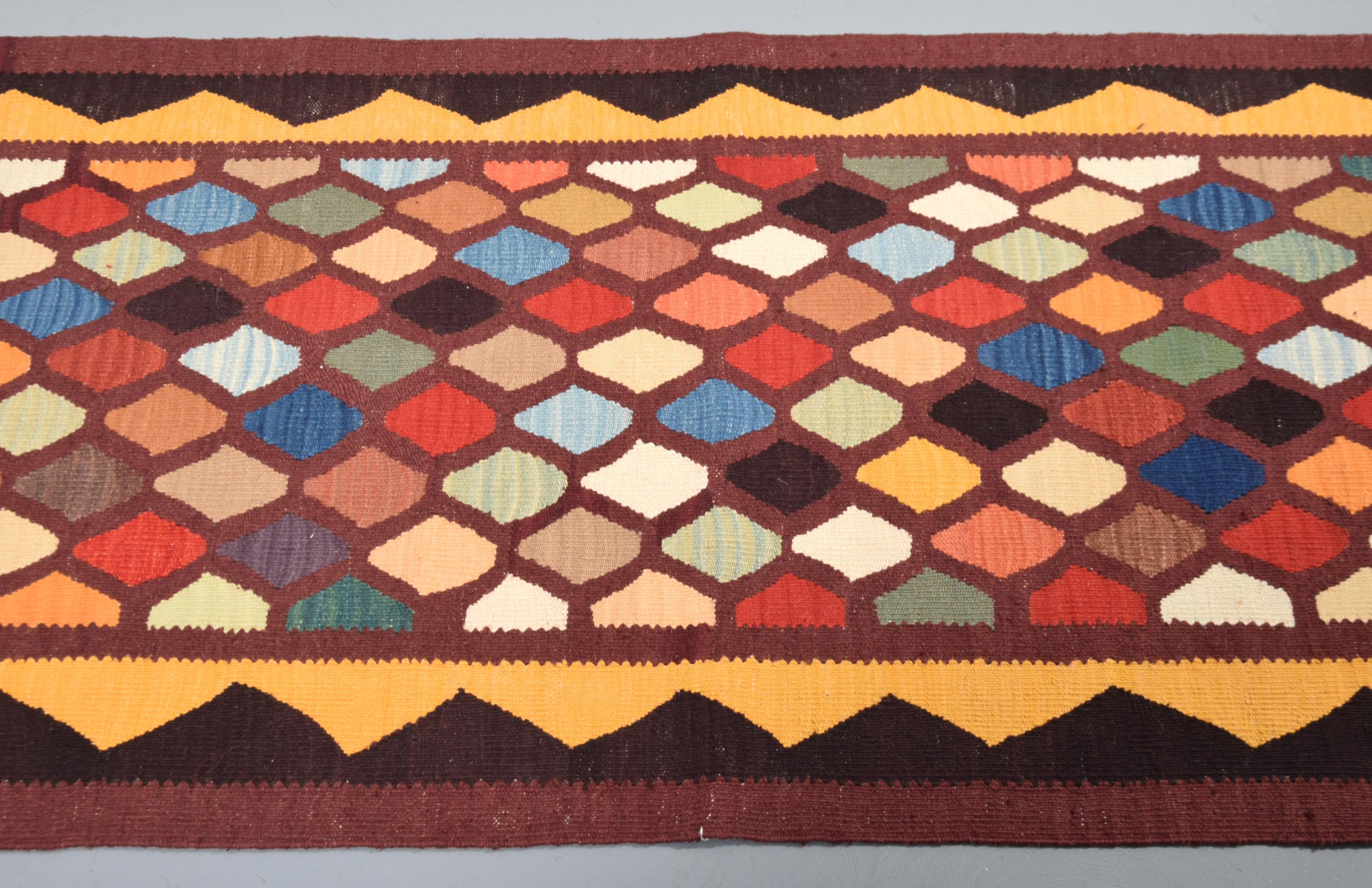 Turkish Large Yeni Kilim Runner Rug, 128