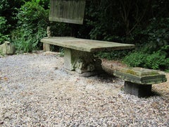 Large York Stone Garden Table Feature, 1800s