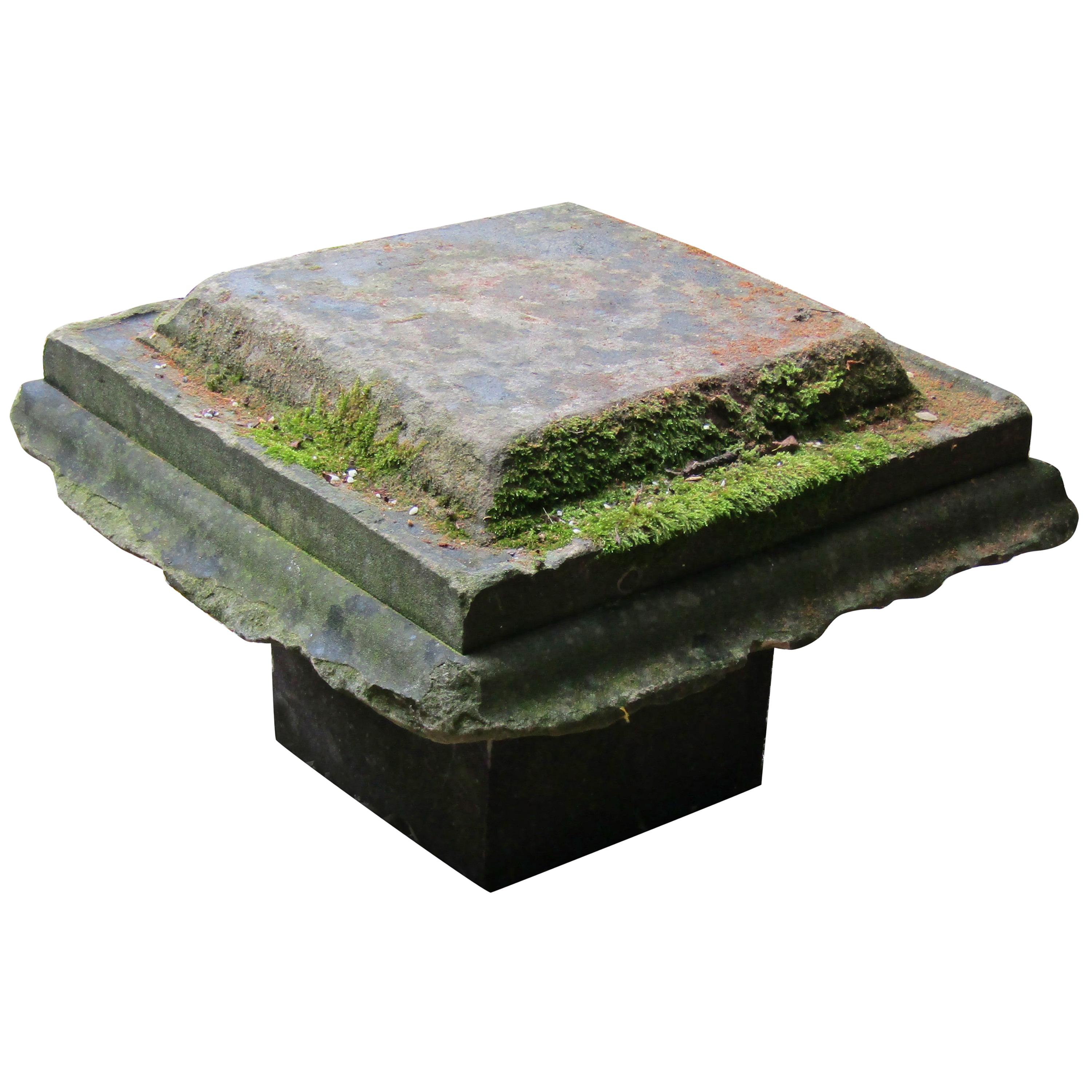 Large York Stone Garden Table Feature, 1800s For Sale