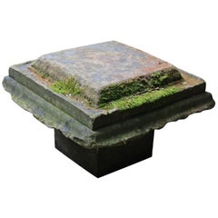 Large York Stone Garden Table Feature, 1800s Antique Large York Stone Garden Table Feature, 1800s