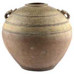 Large Yue Globular Stoneware Jar, Han Dynasty-Three Kingdoms