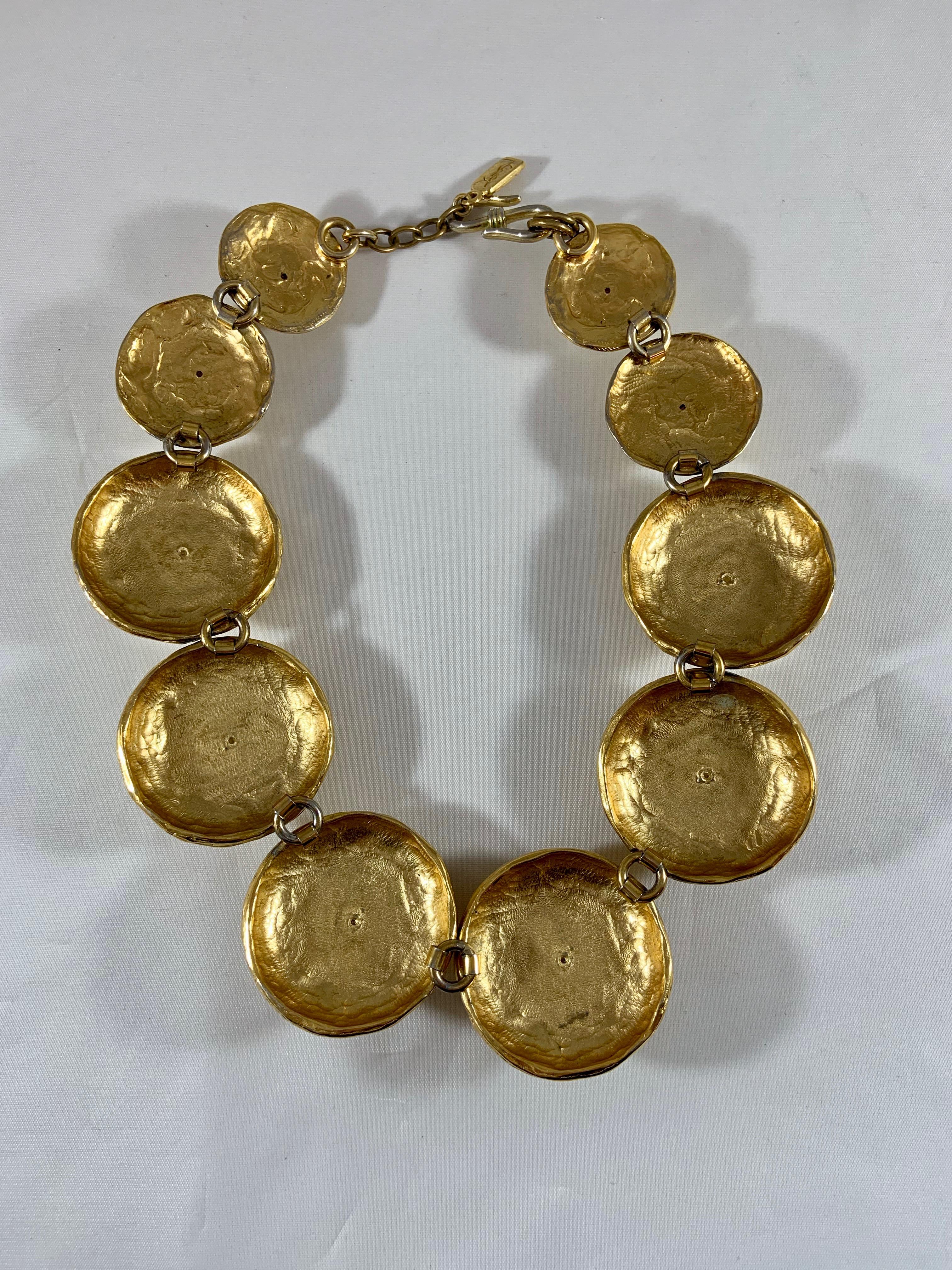 Huge 1980s Yves Saint Laurent Pearl and Gold Necklace For Sale 1