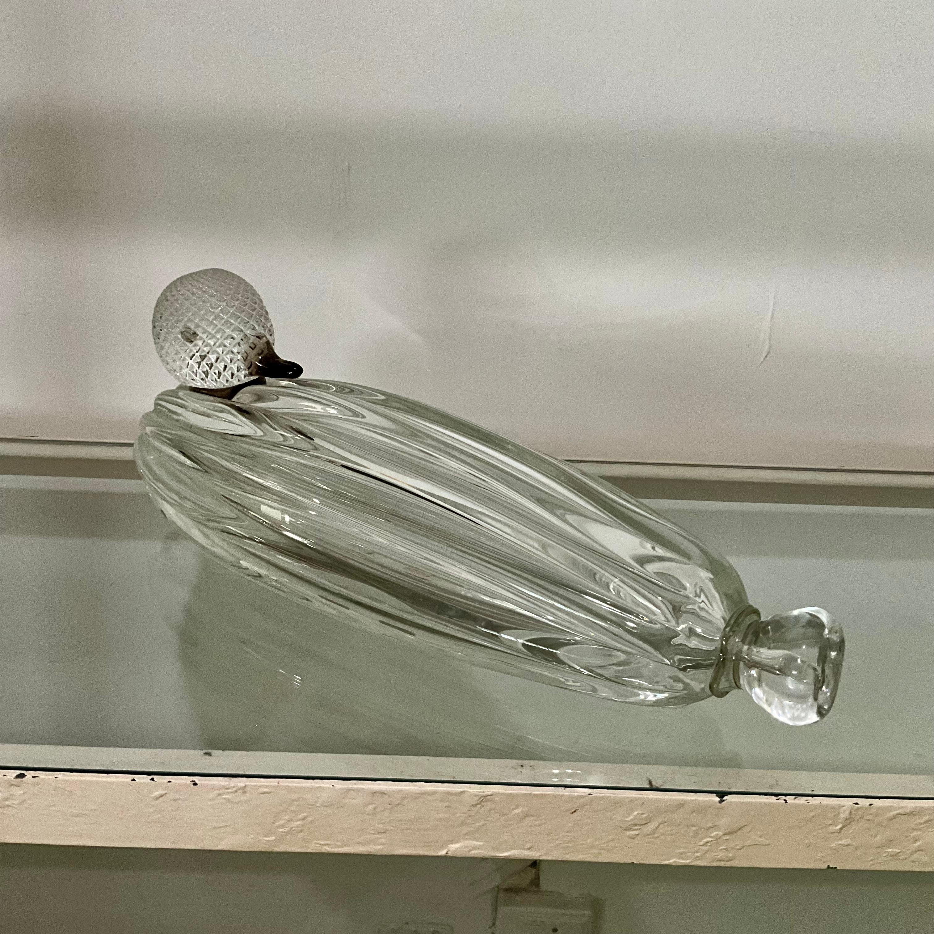 Vetro di Murano Grande scultura di anatra in vetro di Murano di Zanetti Murano, firmata, Italia, XX secolo in vendita