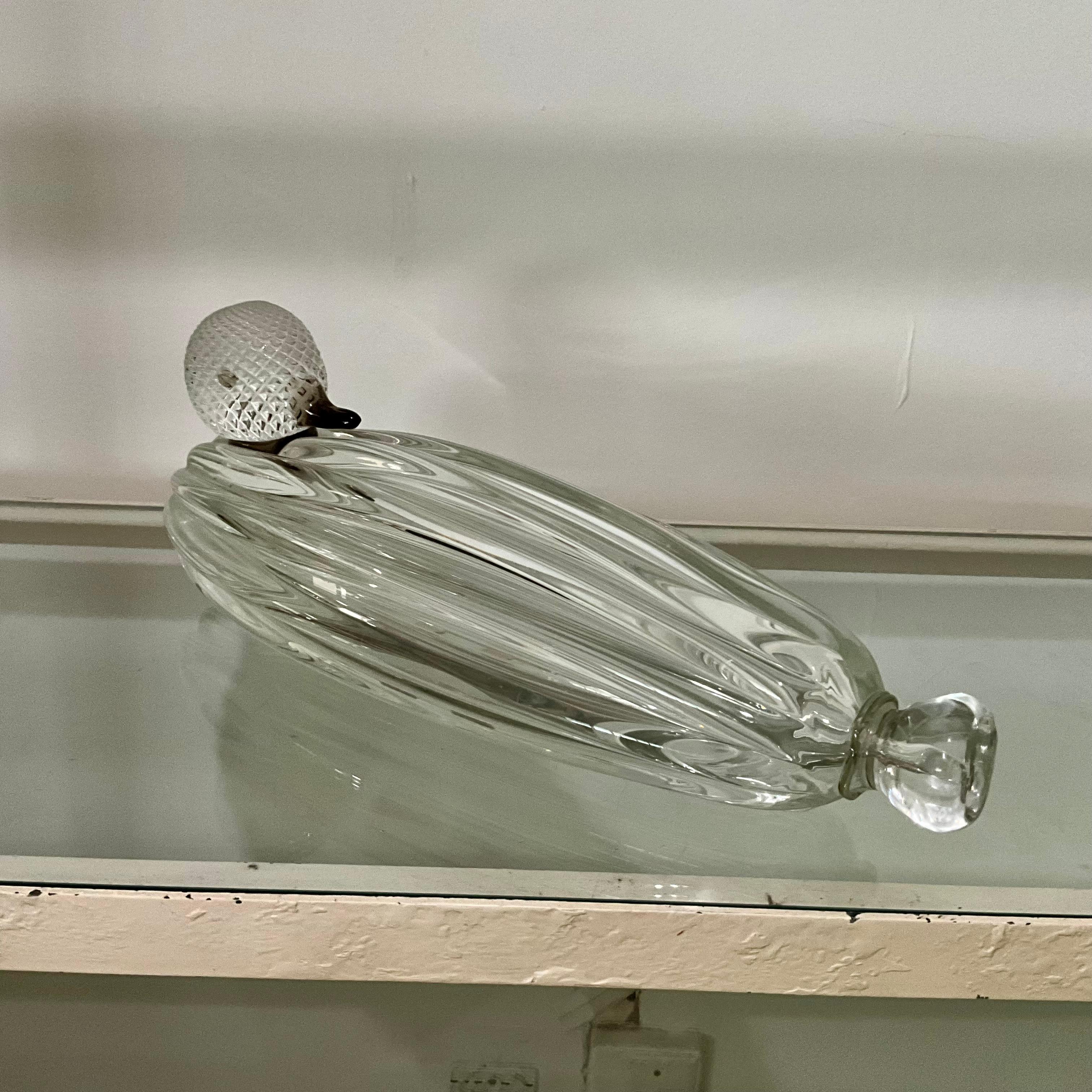 Grande scultura di anatra in vetro di Murano di Zanetti Murano, firmata, Italia, XX secolo in vendita 1