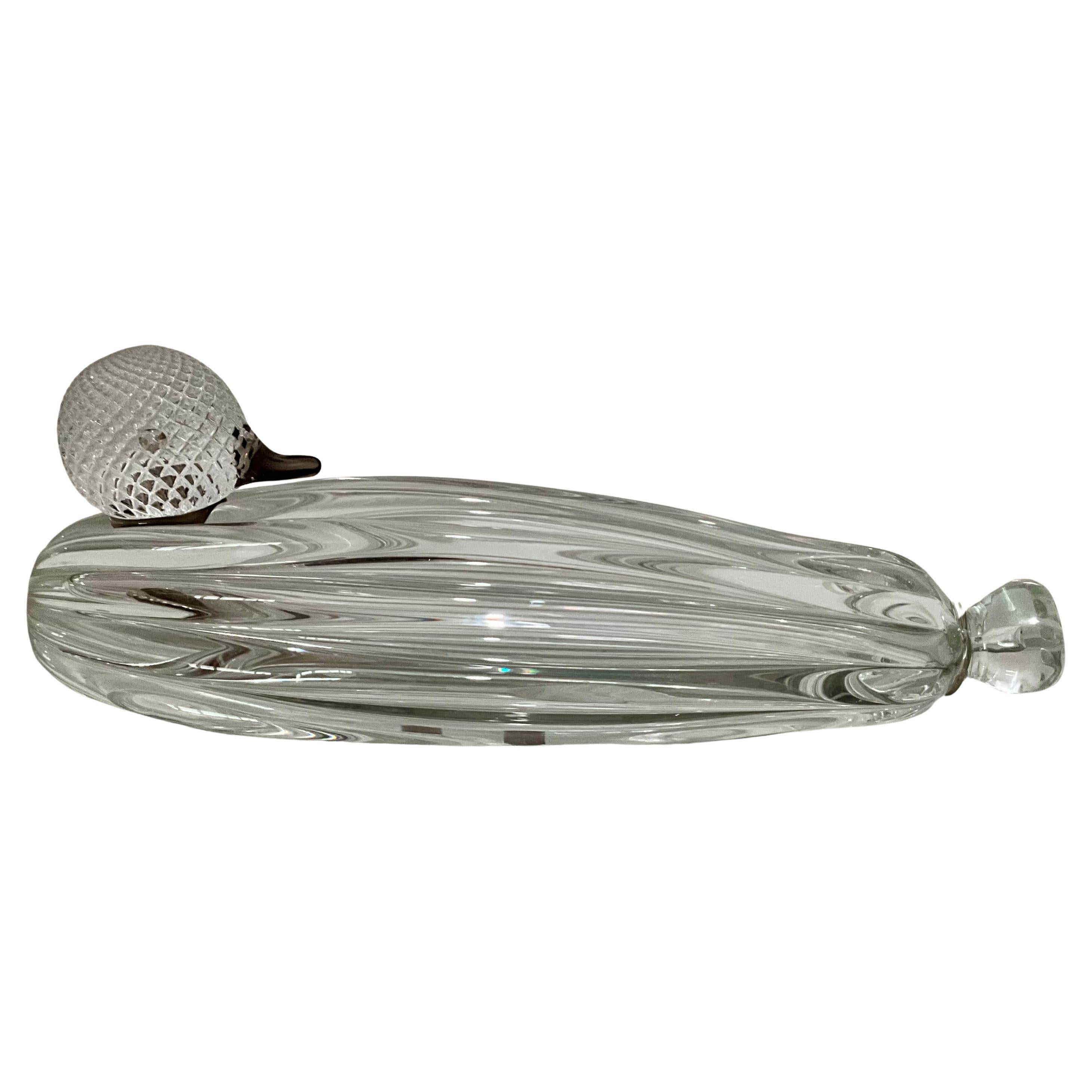 Grande scultura di anatra in vetro di Murano di Zanetti Murano, firmata, Italia, XX secolo in vendita