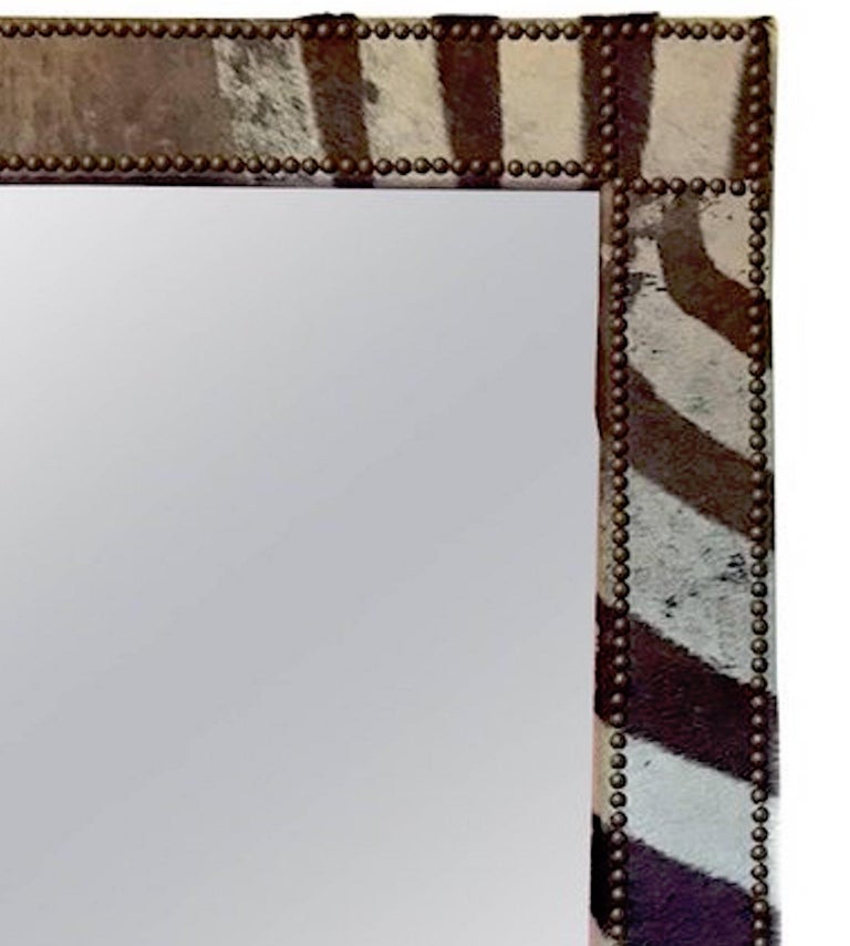 Large Zebra Hide Mirror I For Sale at 1stDibs