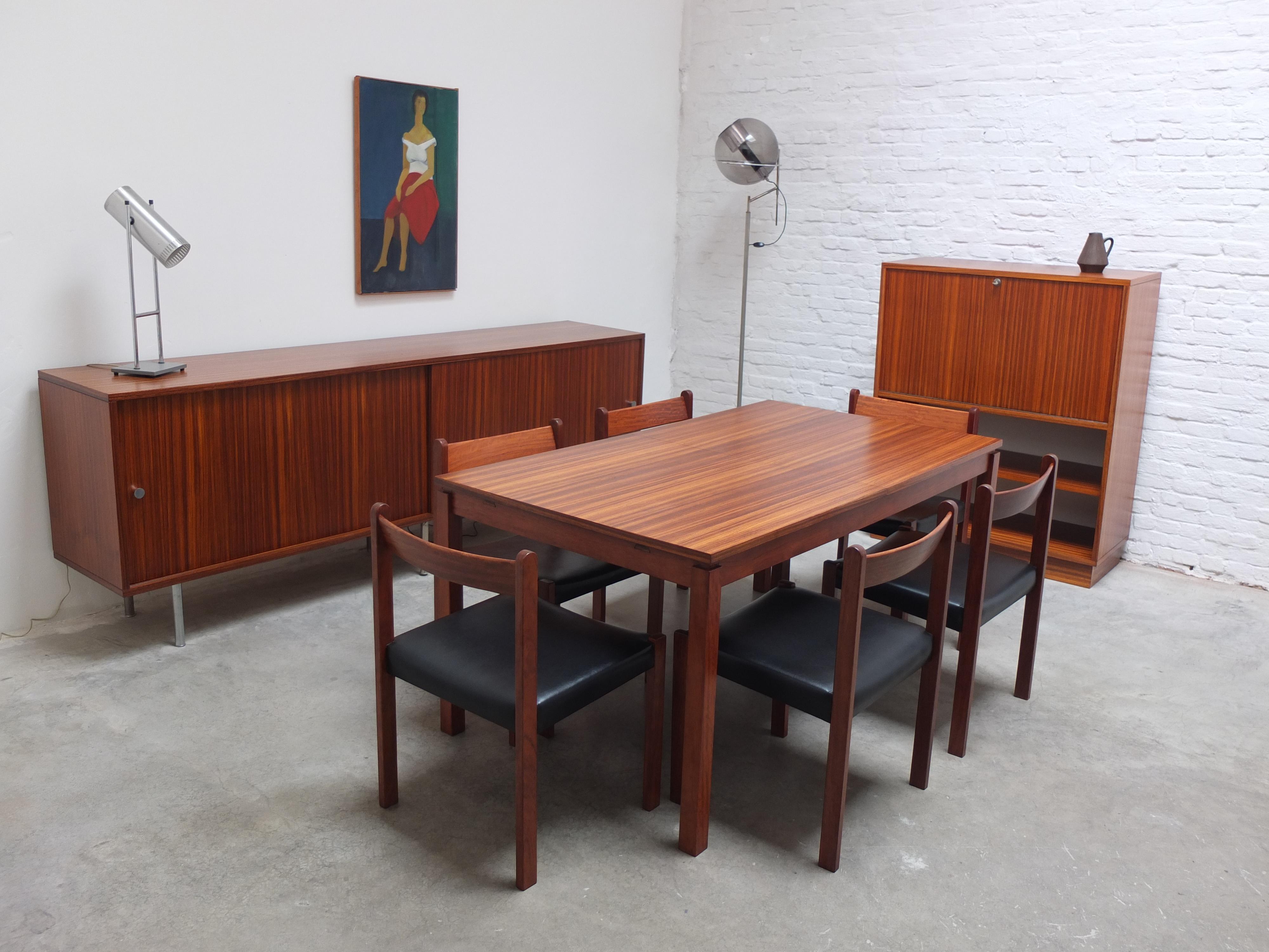 Large Zebrano Sideboard by Alfred Hendrickx for Belform, 1960s For Sale 10
