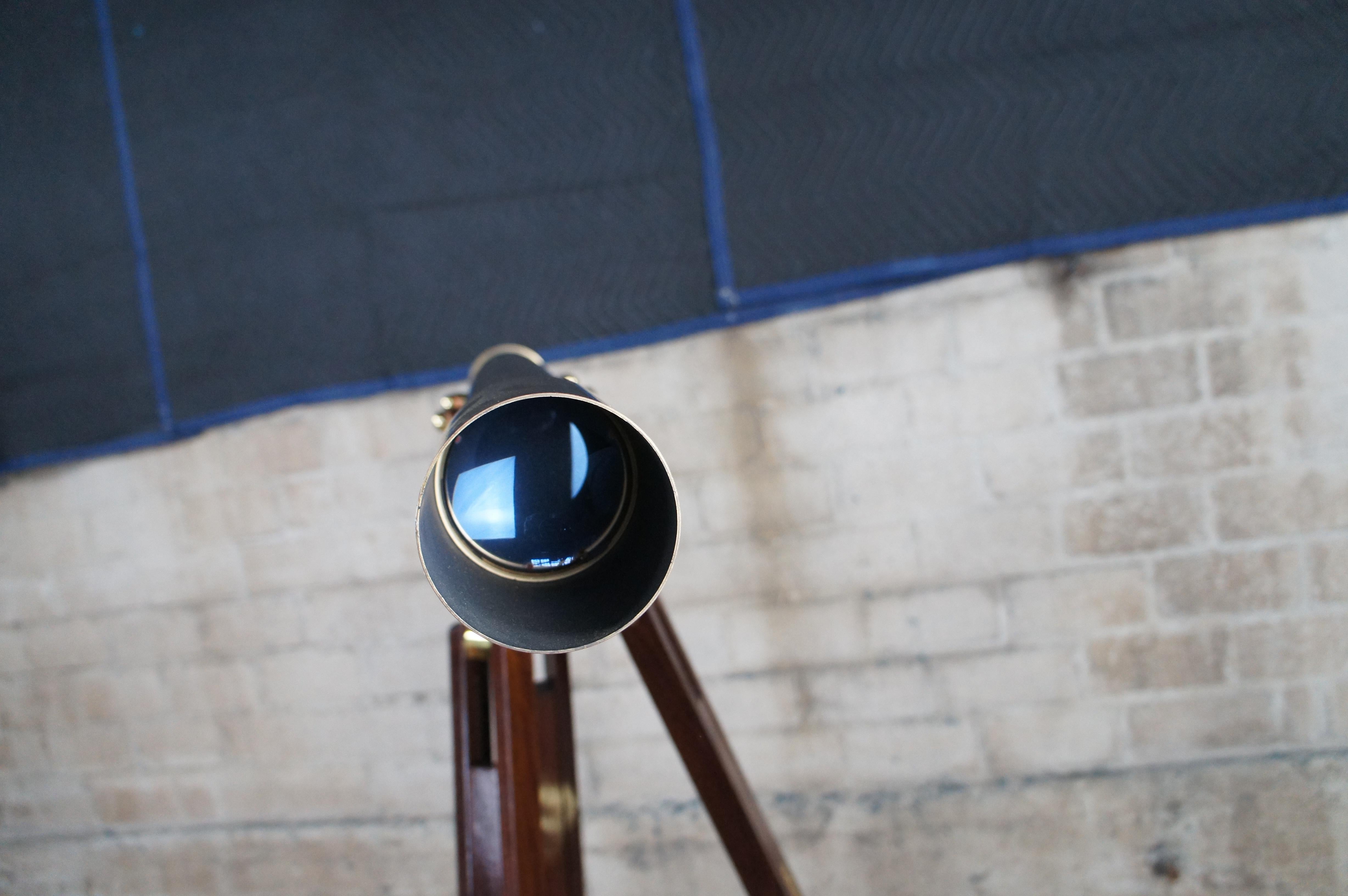 Large Zhumell Alexander Brass Telescope Articulating Mahogany Tripod Stand 73