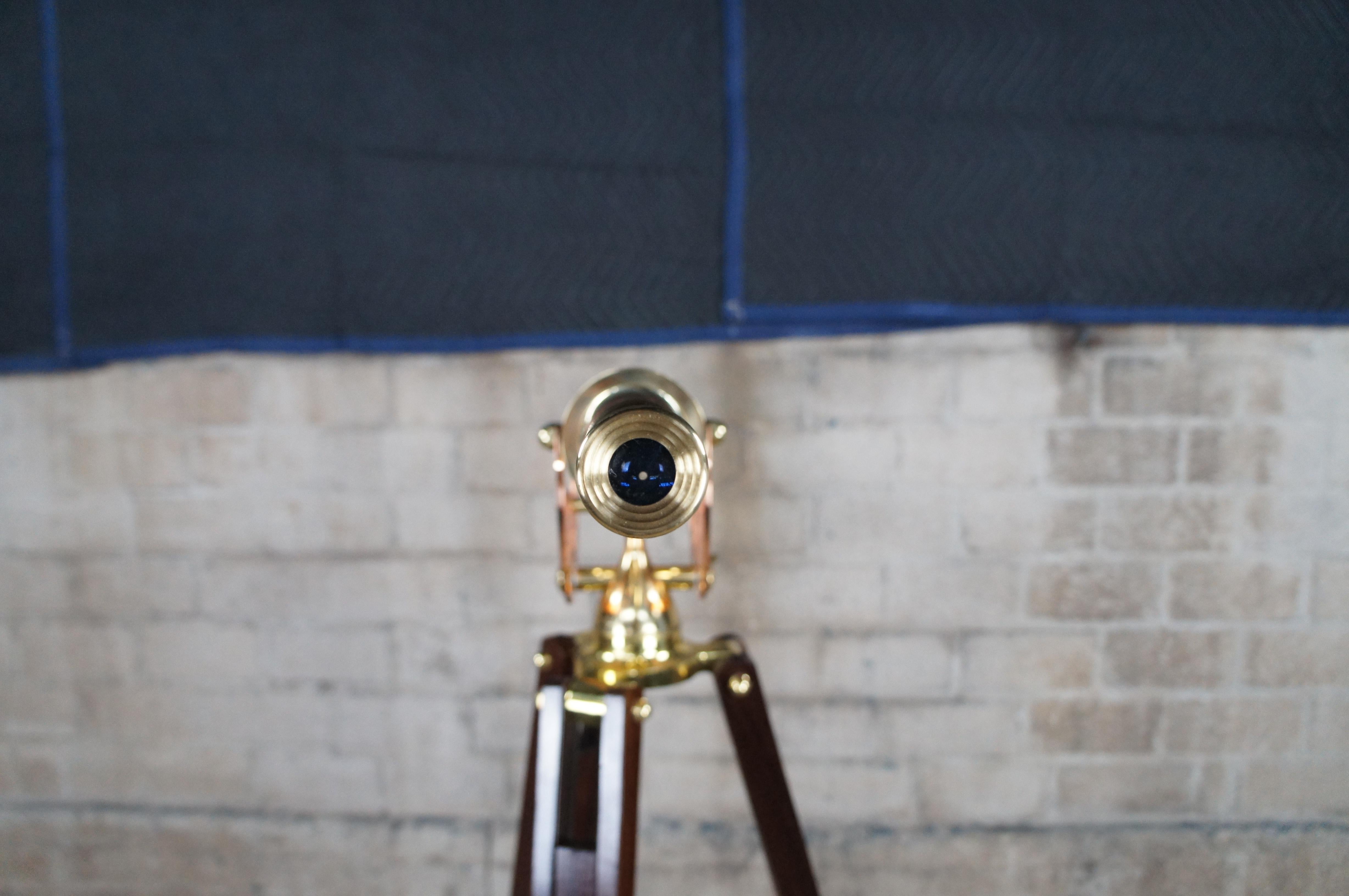 Large Zhumell Alexander Brass Telescope Articulating Mahogany Tripod Stand 73