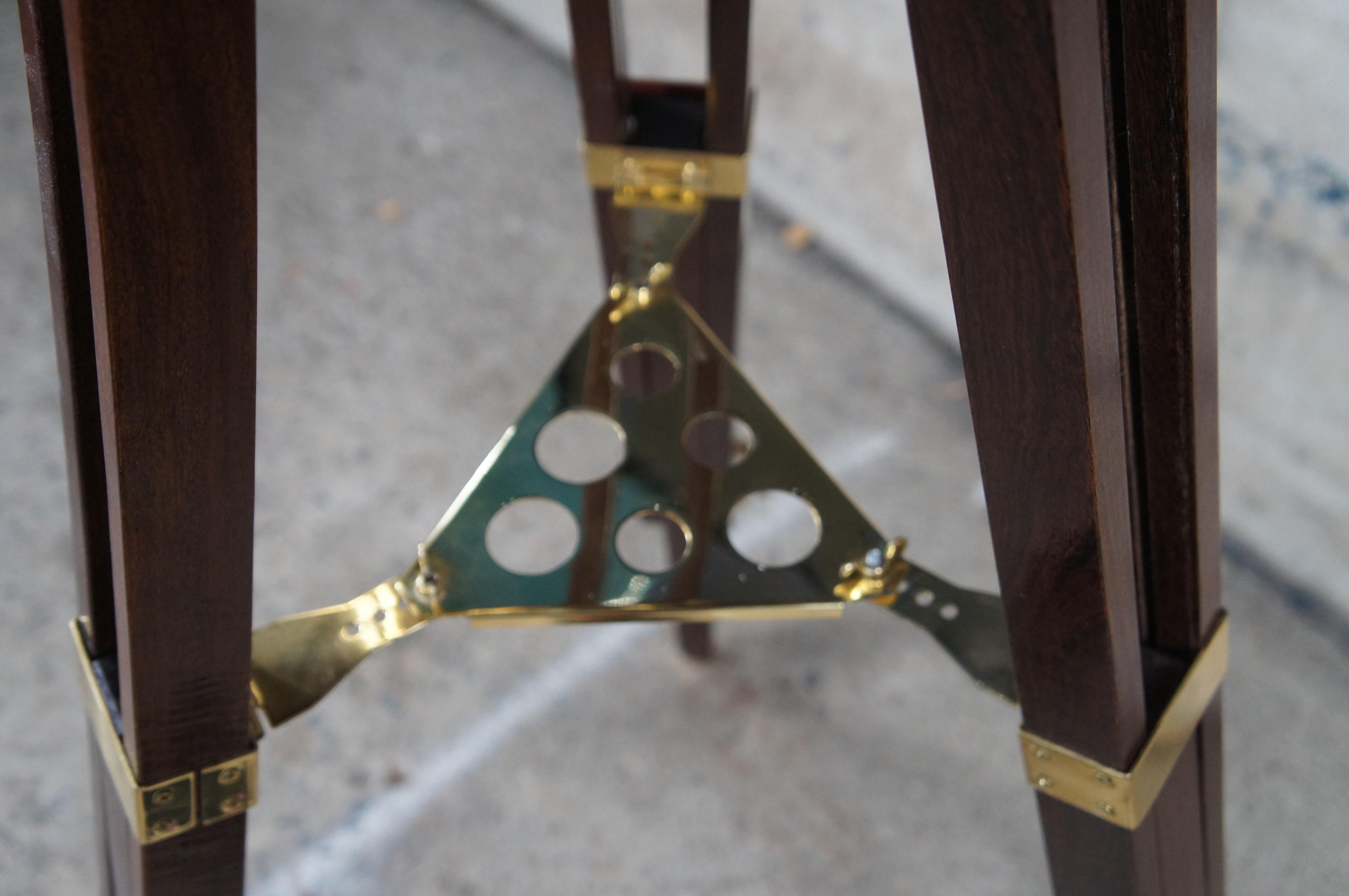 Large Zhumell Alexander Brass Telescope Articulating Mahogany Tripod Stand 73