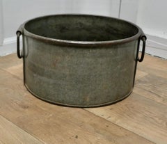 Large Zinc and Iron Cauldron Log Basket  This is a large galvanised pot