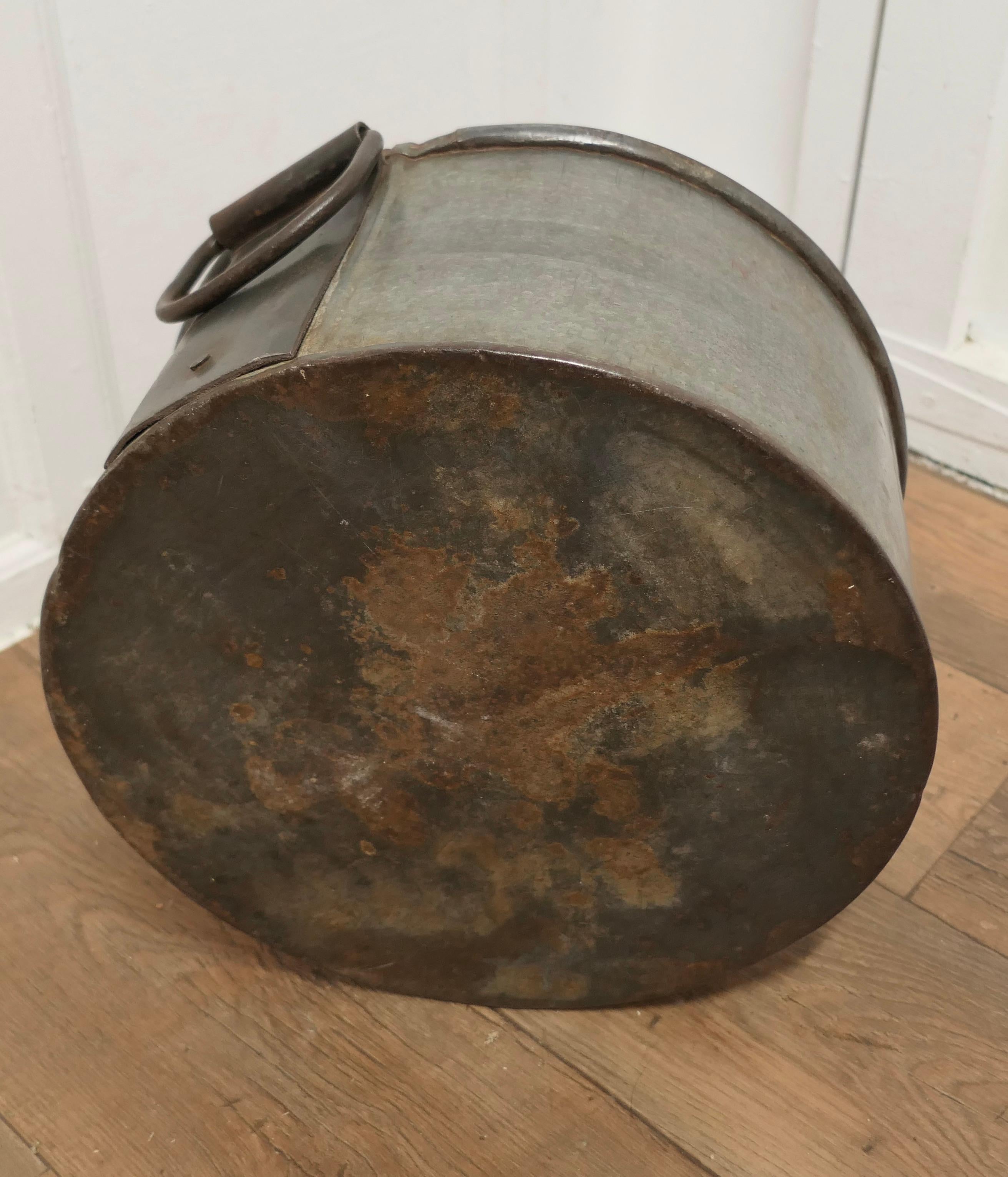 Large Zinc and Iron Cauldron Log Basket  This is a large galvanised pot   For Sale 2