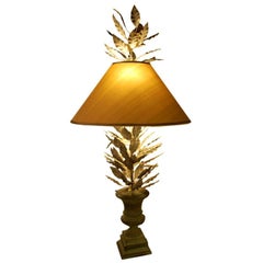 large Zinc Floral and Urn Lamp