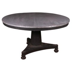 Antique Large Zinc Topped Breakfast Table