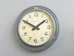 Large Zinc Wall Clock By Brillie Circa 1930s