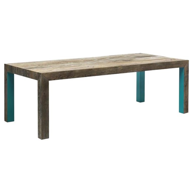 Large Zio Tom Dining Table with Teal Detail by Claudio Bitetti & Mogg For Sale