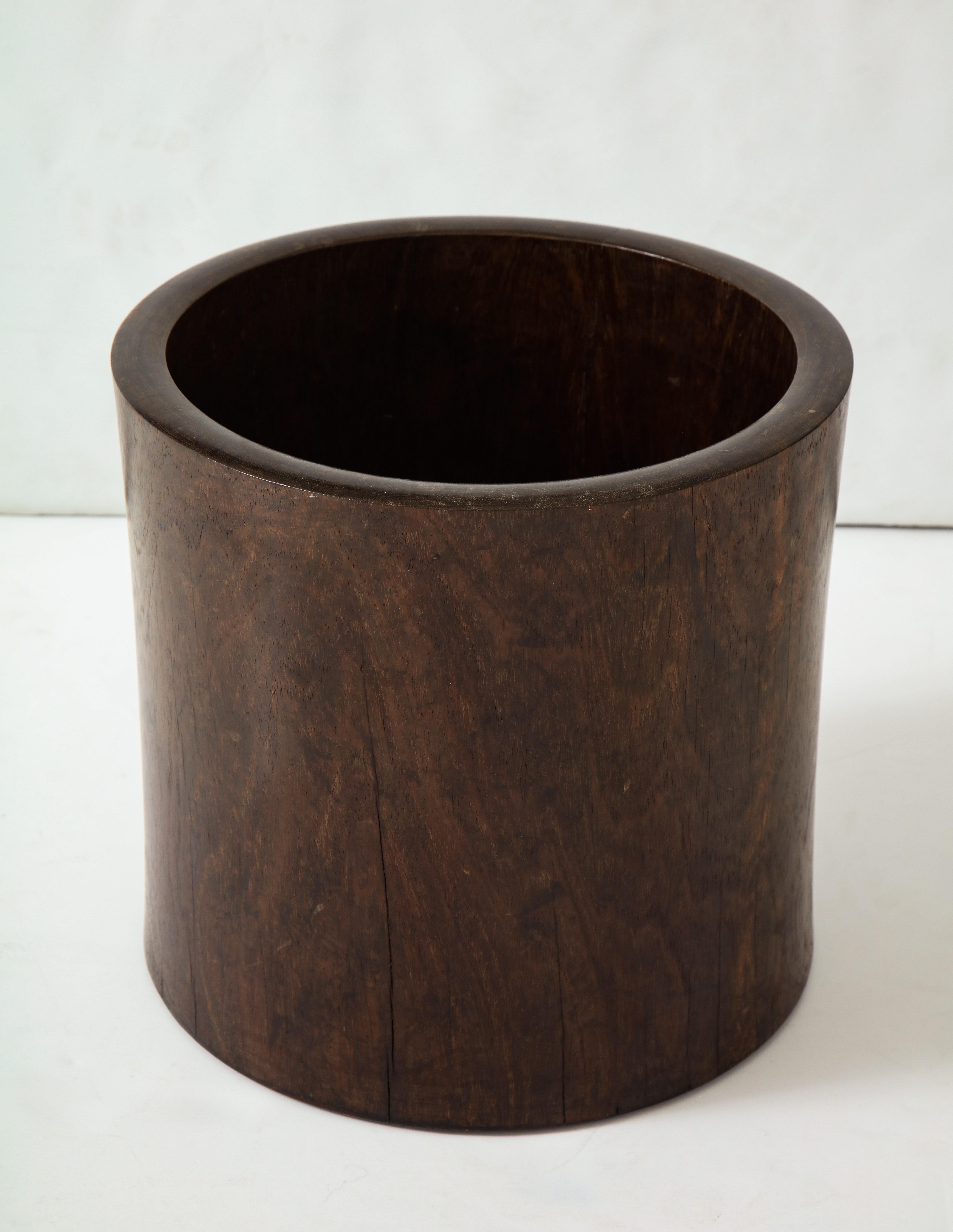 18th Century and Earlier Large Zitan Huanghuali Hardwood Brush Pot Bitong, Qing Dynasty, China For Sale