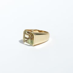 Large18K Gold and Heliodor Vintage Cocktail Ring by K Karlsson Made 1990s