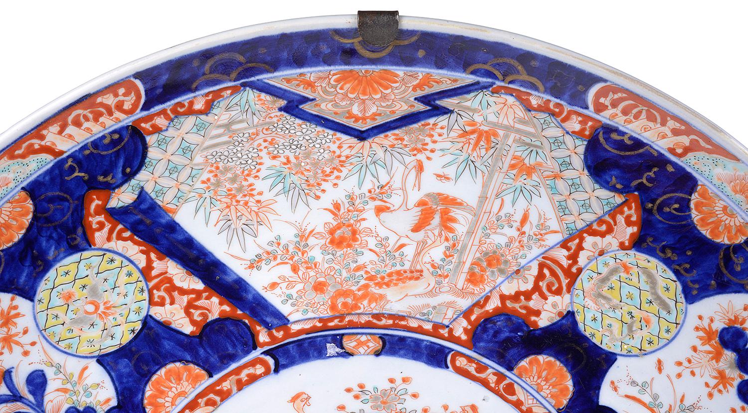 Hand-Painted Large 19th Century Japanese Imari Charger For Sale