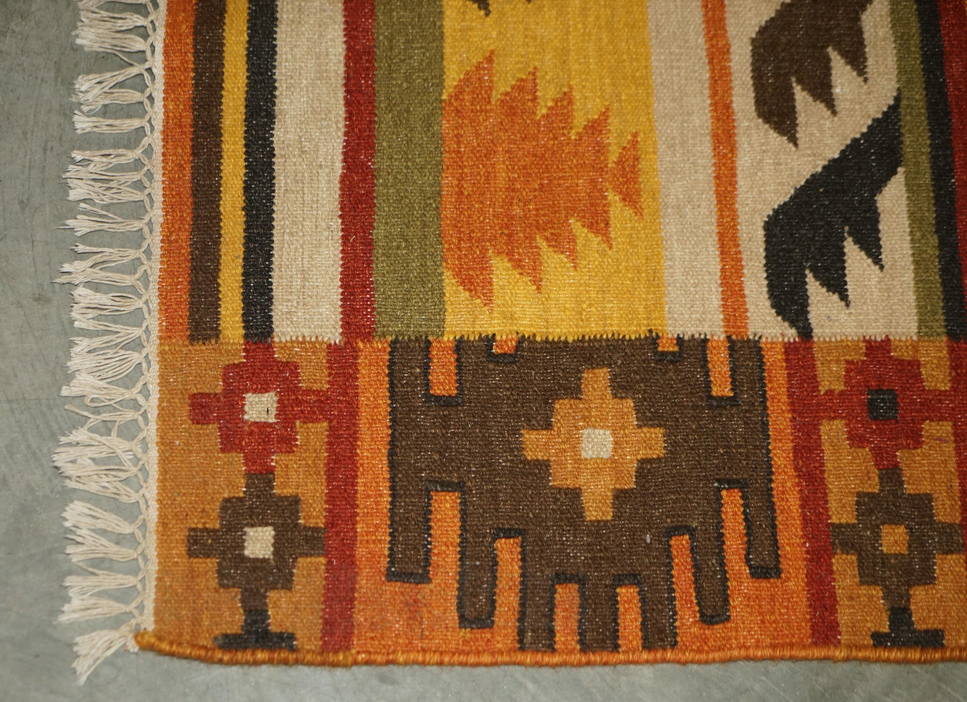Großer handgewebter mehrfarbiger Kelim-Teppich mit Blumenmuster im Angebot 2