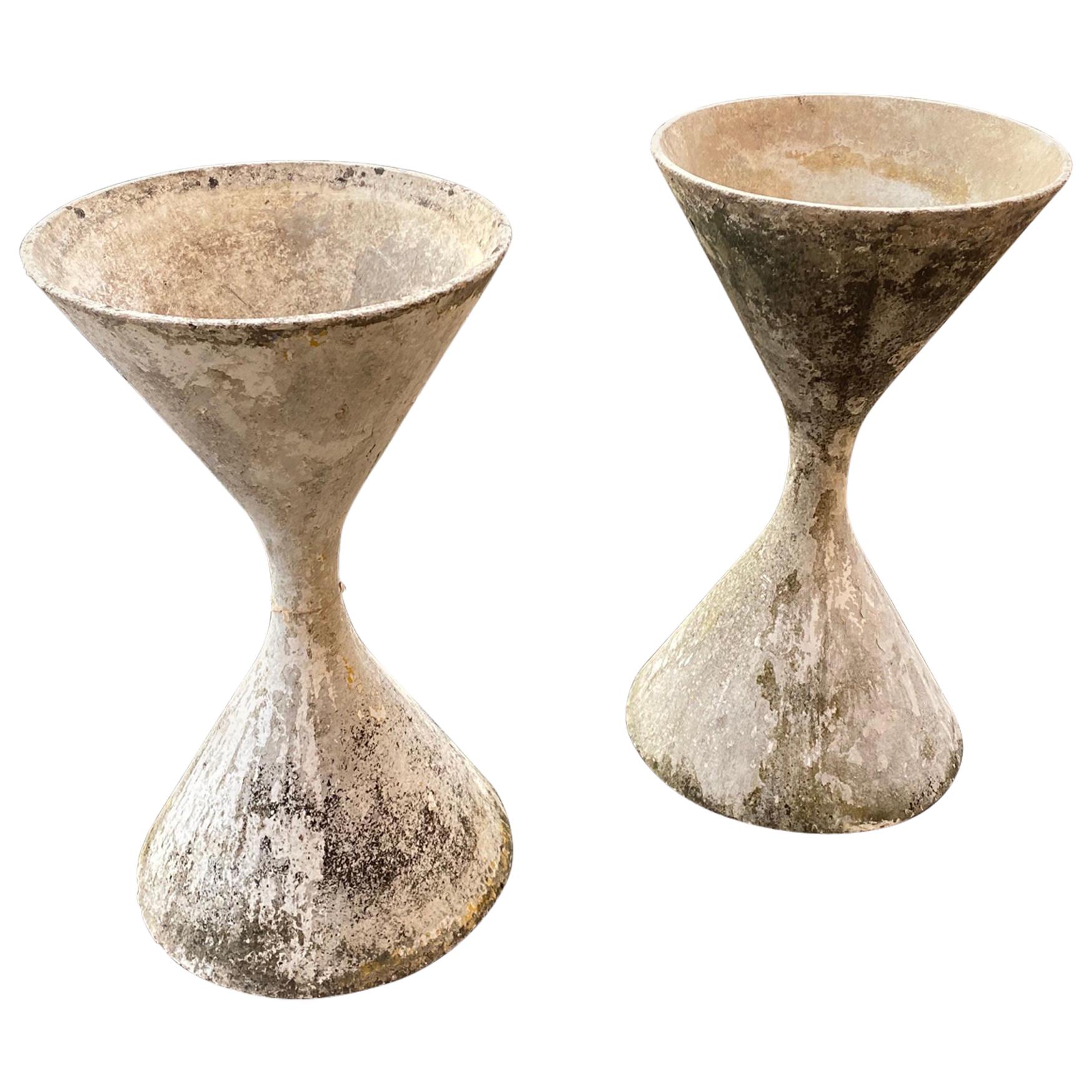 Large Pair of Willy Guhl "Diablo" Hourglass Shaped Planters Sold as Pair