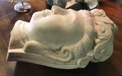 Large Carved Chinese Marble Bust Head of Guanyin Buddhist Bodhisattva Sculpture