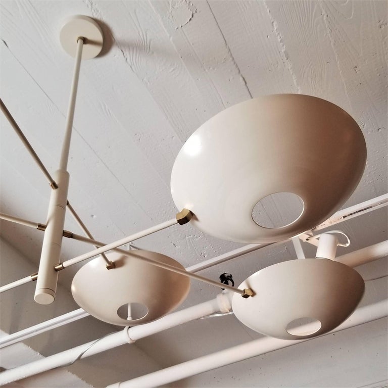 Large Counterbalance Ceiling Fixture, White Enamel + Brass by Blueprint