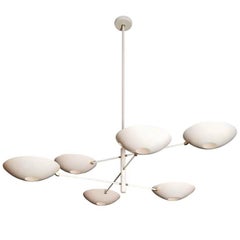 Large Counterbalance Ceiling Fixture, White Enamel + Brass by Blueprint Lighting