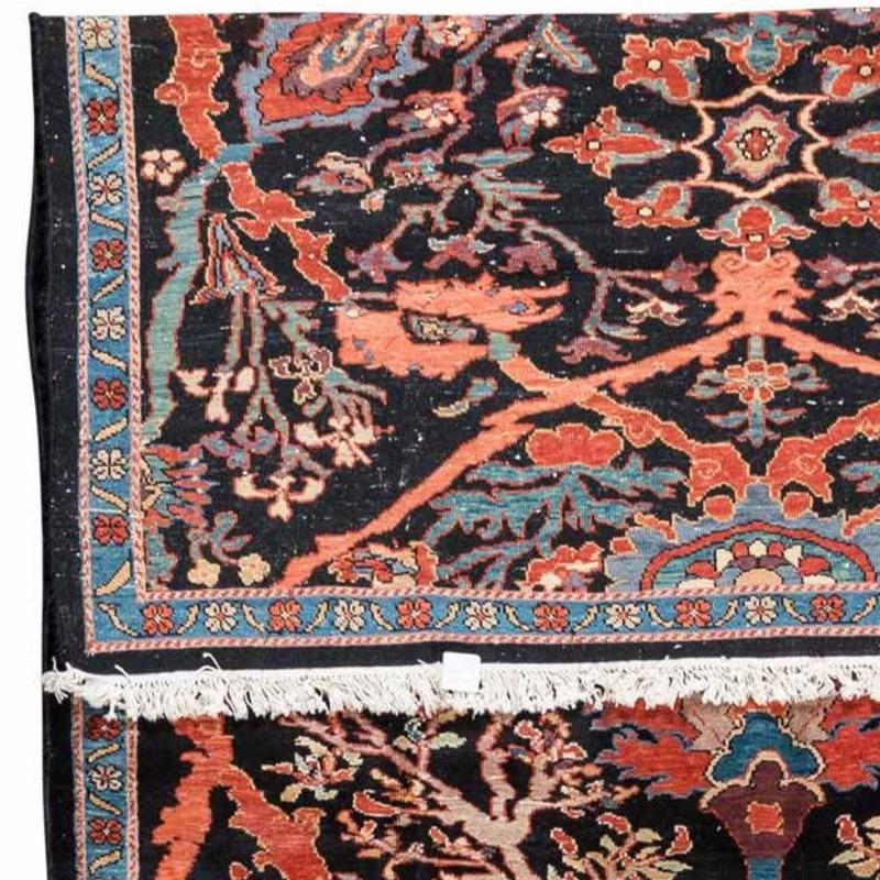 Wool Large Antique Malayer Design Rug Woven Legends with Natural Dyes Hand Knotted For Sale