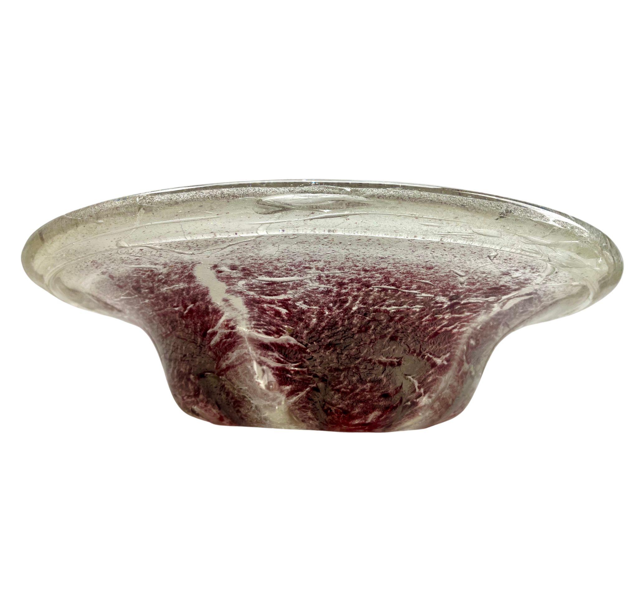 Art Deco Large'Ikora' Art Glass Bowl, Produced, by WMF in Germany, 1930s by Karl Wiedmann For Sale