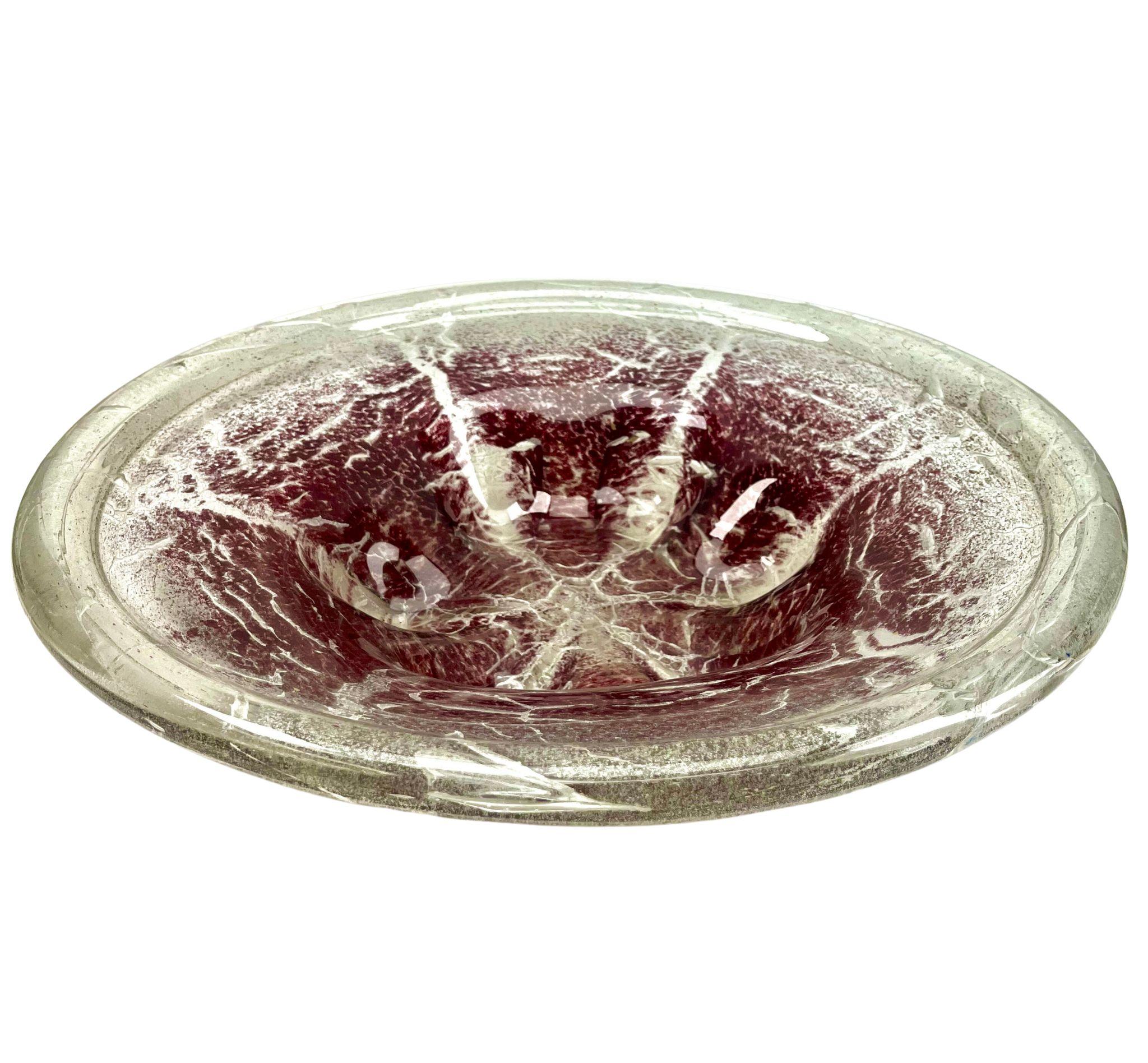 Hand-Crafted Large'Ikora' Art Glass Bowl, Produced, by WMF in Germany, 1930s by Karl Wiedmann For Sale